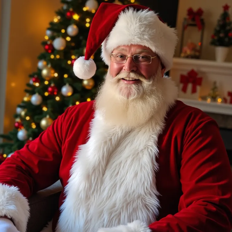 South Beach Santa in a festive setting, showcasing warmth and authenticity.