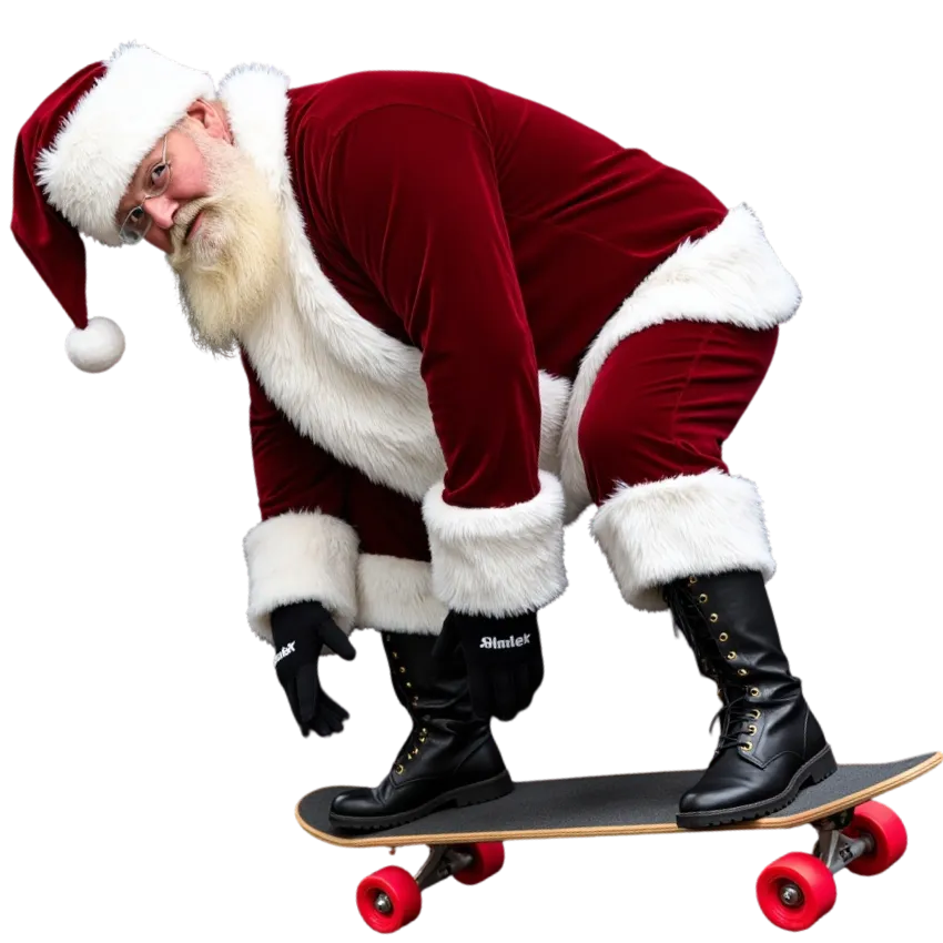 South Beach Santa on a Skateboard